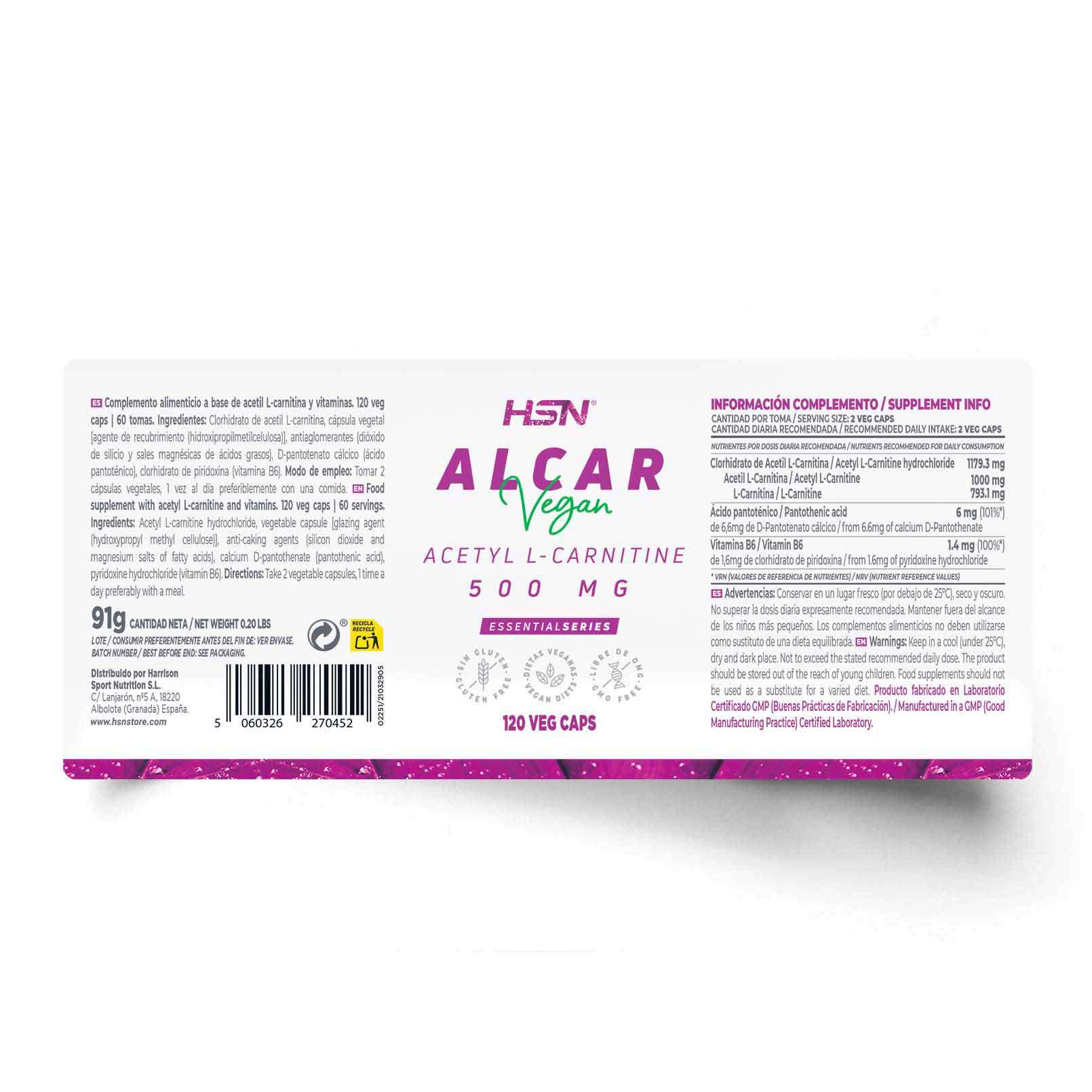 ACETYL L-CARNITINE (ALCAR) 500mg