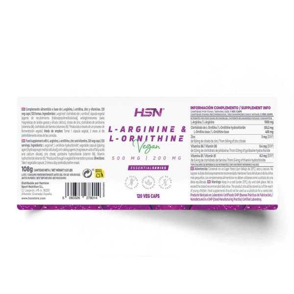 L-ARGININE + L-ORNITHINE 500mg/200mg