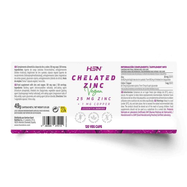 ZINC BISGLYCINATE (25mg ZINC)