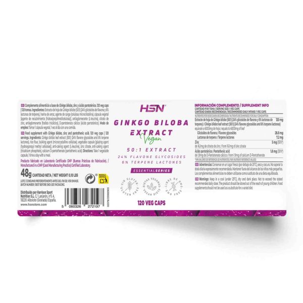 GINKGO BILOBA (50:1) EXTRACT 120mg