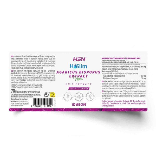 AGARICUS BISPORUS EXTRACT (H2O SLIM®) 400mg