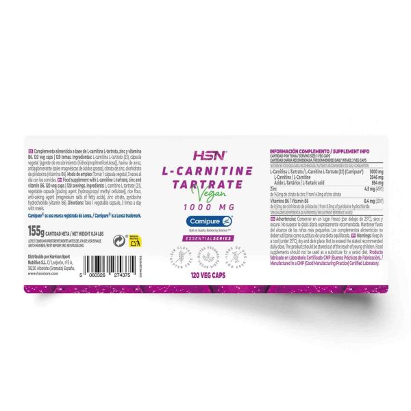 L-CARNITINE TARTRATE (Carnipure®) 1000mg